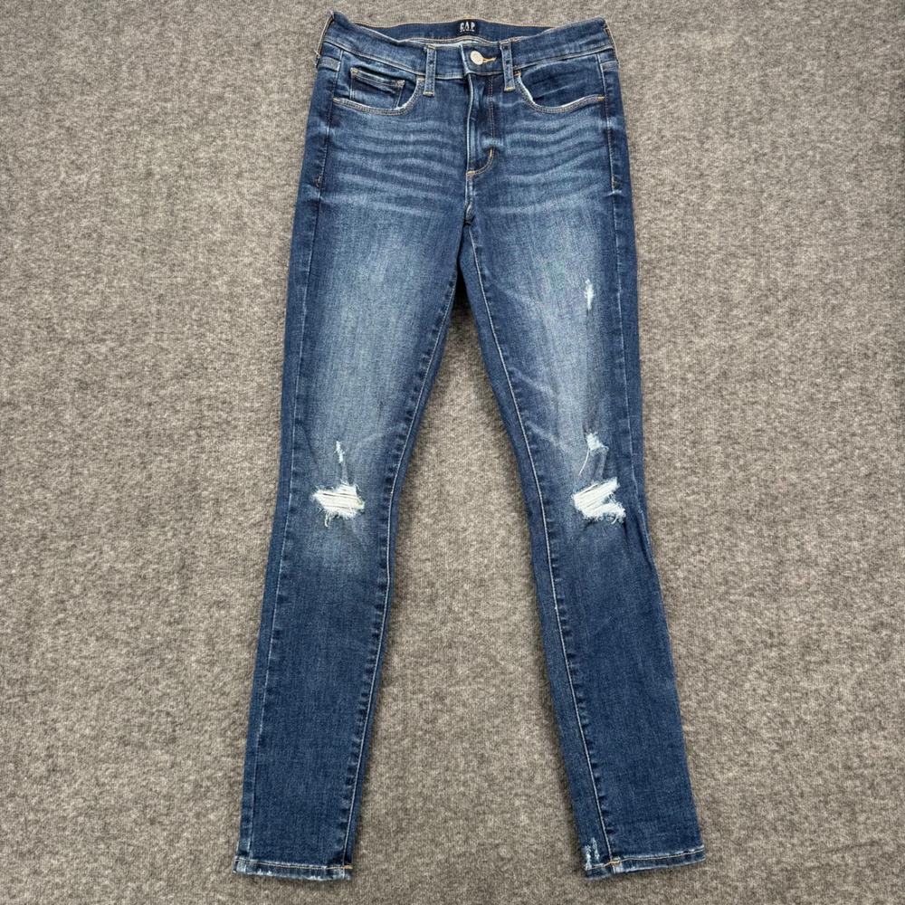 Gap Denim Favorite Jegging Womens 0/25 Regular Distressed Skinny Jeans Blue